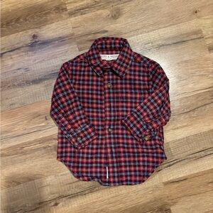 Baby Red Plaid Flannel Button Down